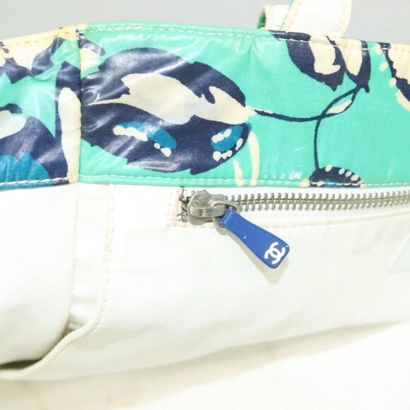 CHANEL Tote Bag Nylon Green Silver CC Auth mr1316 - Picture 13 of 16